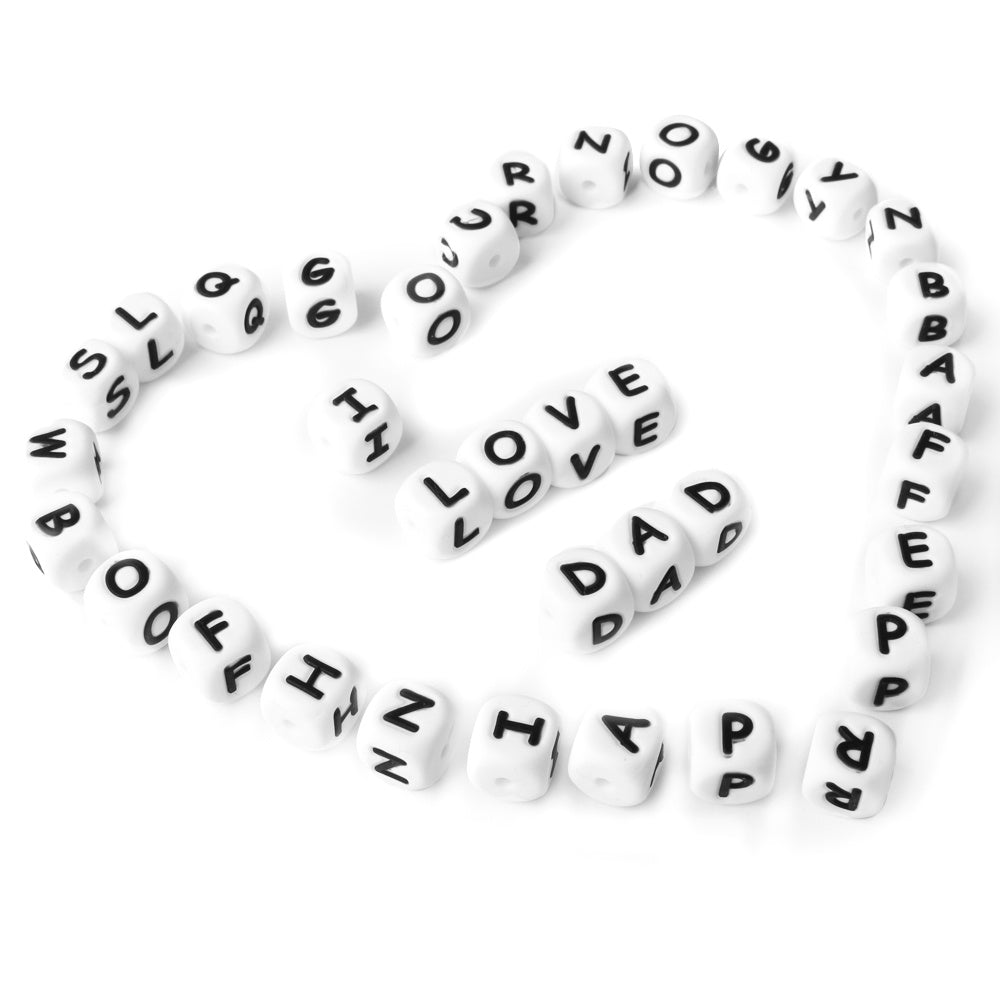 12mm Baby Products 26 Silicone English Alphabet Beads Teeth Accessories