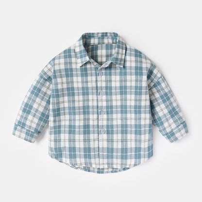 Fashion Men's Spring And Autumn Lattice Shirt