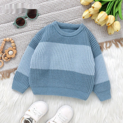 Infant Knitted Striped Round Neck Top