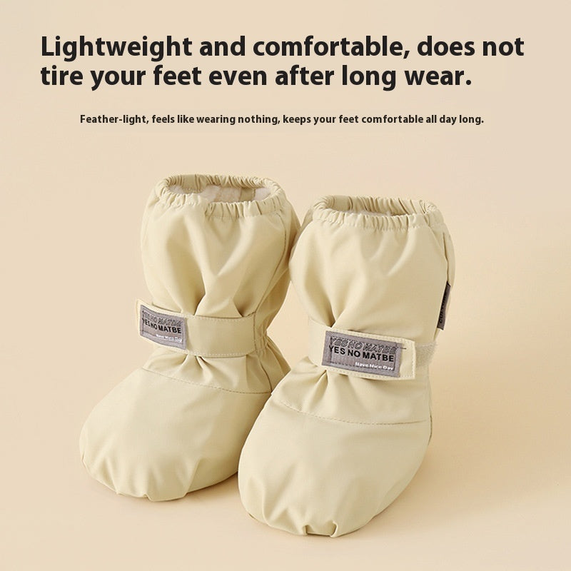Children's Waterproof Cotton Shoes Cross-border European And American Winter Baby And Infant Ankle Sock Two-in-one Velvet Shoes Children's Shoes