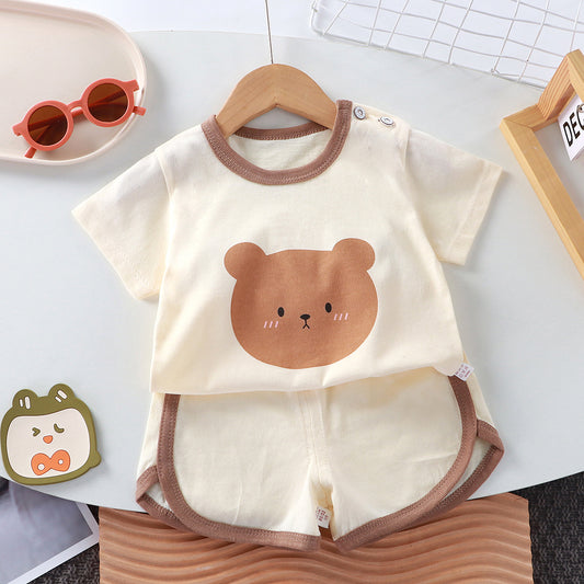Ensemble Bébé d'Été T-shirt et Short à Manches Courtes pour Enfants, Ensemble Deux Pièces