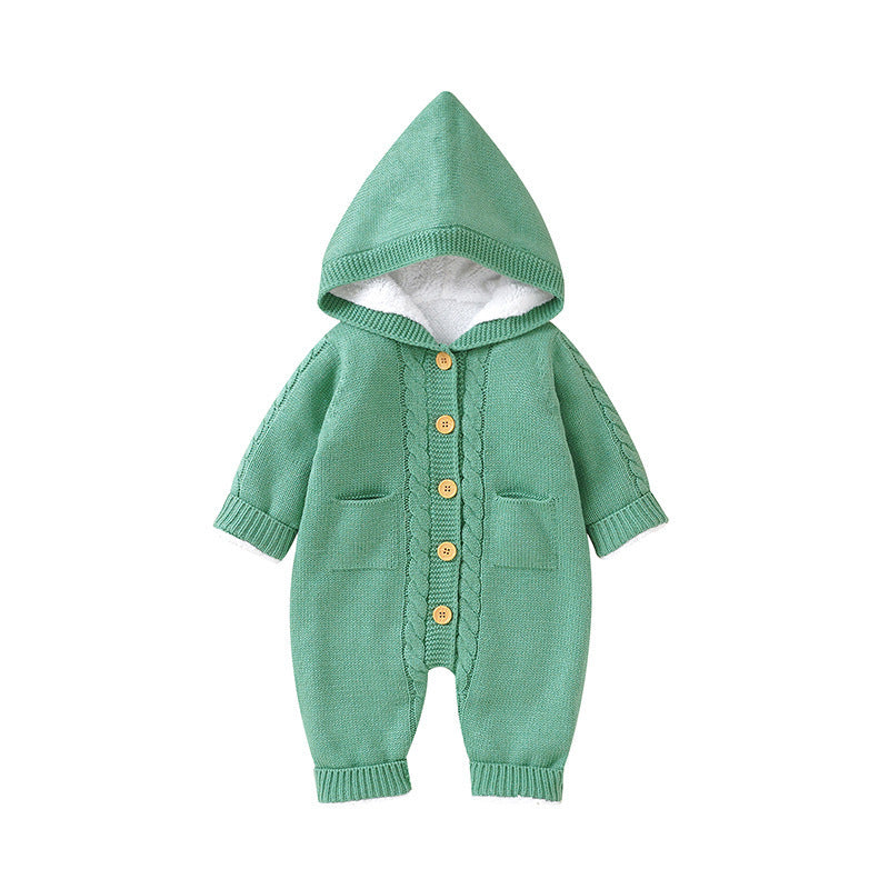 Baby Winter Thickened Knitting Jumpsuit Romper