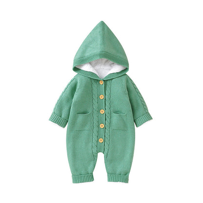Baby Winter Thickened Knitting Jumpsuit Romper