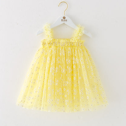 Summer Girls' Sweet Spaghetti-strap Gauze Skirt