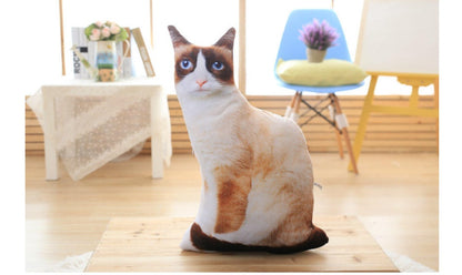 Simulation cat pillow cute cat doll plush toy stereo pet doll