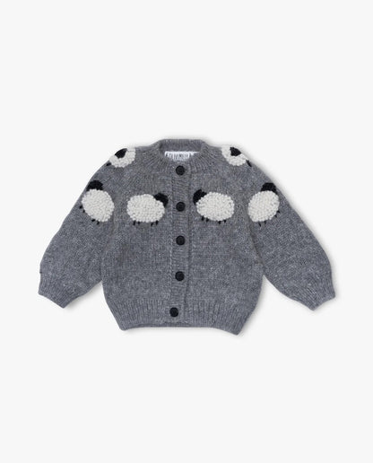 Wool Blend Heavy Embroidery Long-sleeve Cardigan Sweater