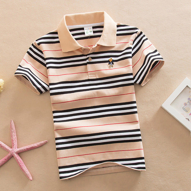 Camiseta polo de manga corta estilo universitario para niño