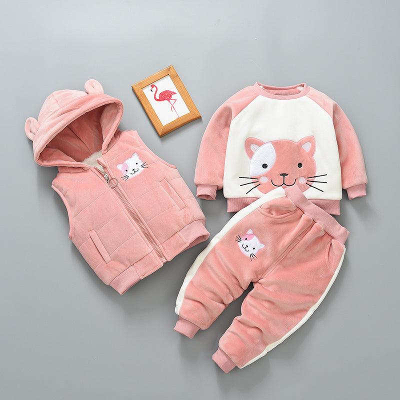 Traje grueso de tres piezas para niños