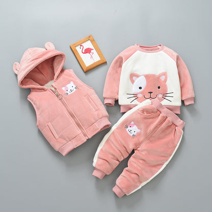 Traje grueso de tres piezas para niños