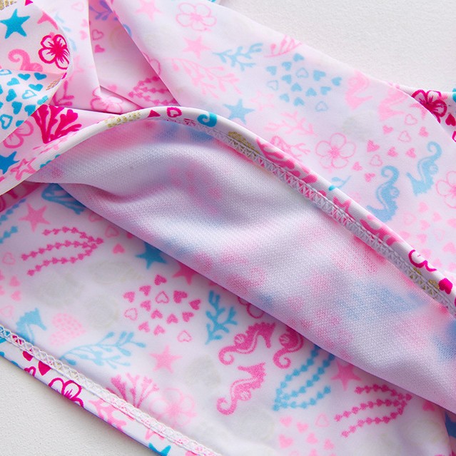 Maillot de bain deux pièces en nylon avec motifs dorés pour enfants plus âgés