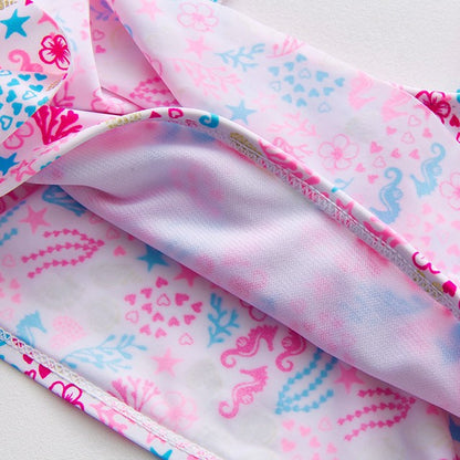 Maillot de bain deux pièces en nylon avec motifs dorés pour enfants plus âgés