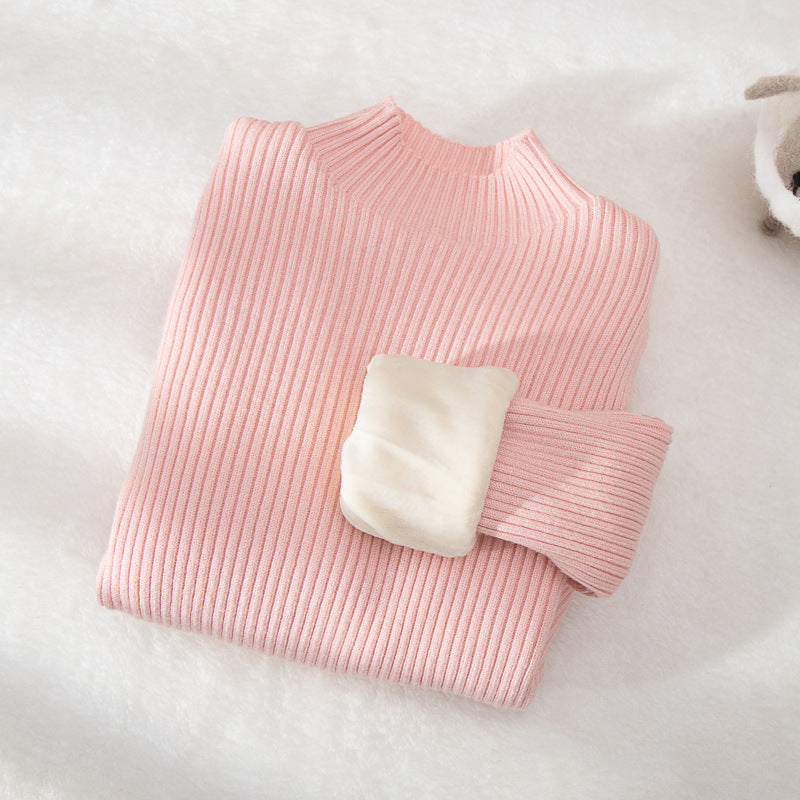 Suéter de cuello alto para niños, prenda de punto superior
