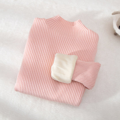 Suéter de cuello alto para niños, prenda de punto superior