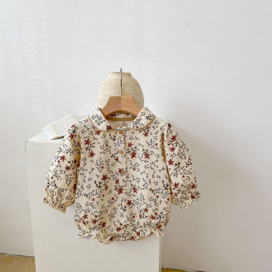 Baby Girl Cotton Print Romper Triangle Jumpsuit