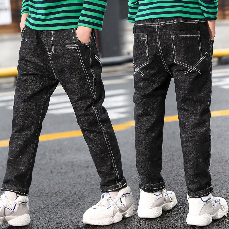 Jeans Garçon Automne et Hiver Nouveauté Velours Une pièce