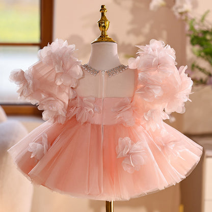 Robe de petite fille d'été, tenue d'hôte, tutu de performance au piano