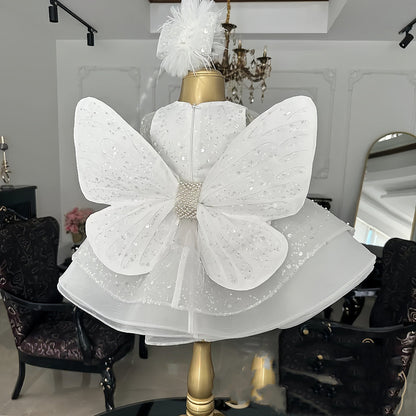Vestido de princesa para niña de 61 años, estilo occidental, blanco