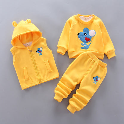 Traje grueso de tres piezas para niños