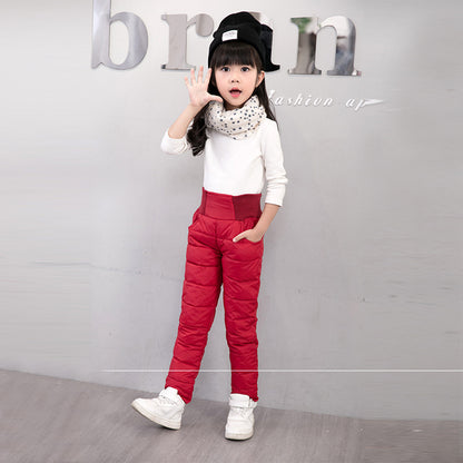 Children's High-waisted Warm Cotton Trousers