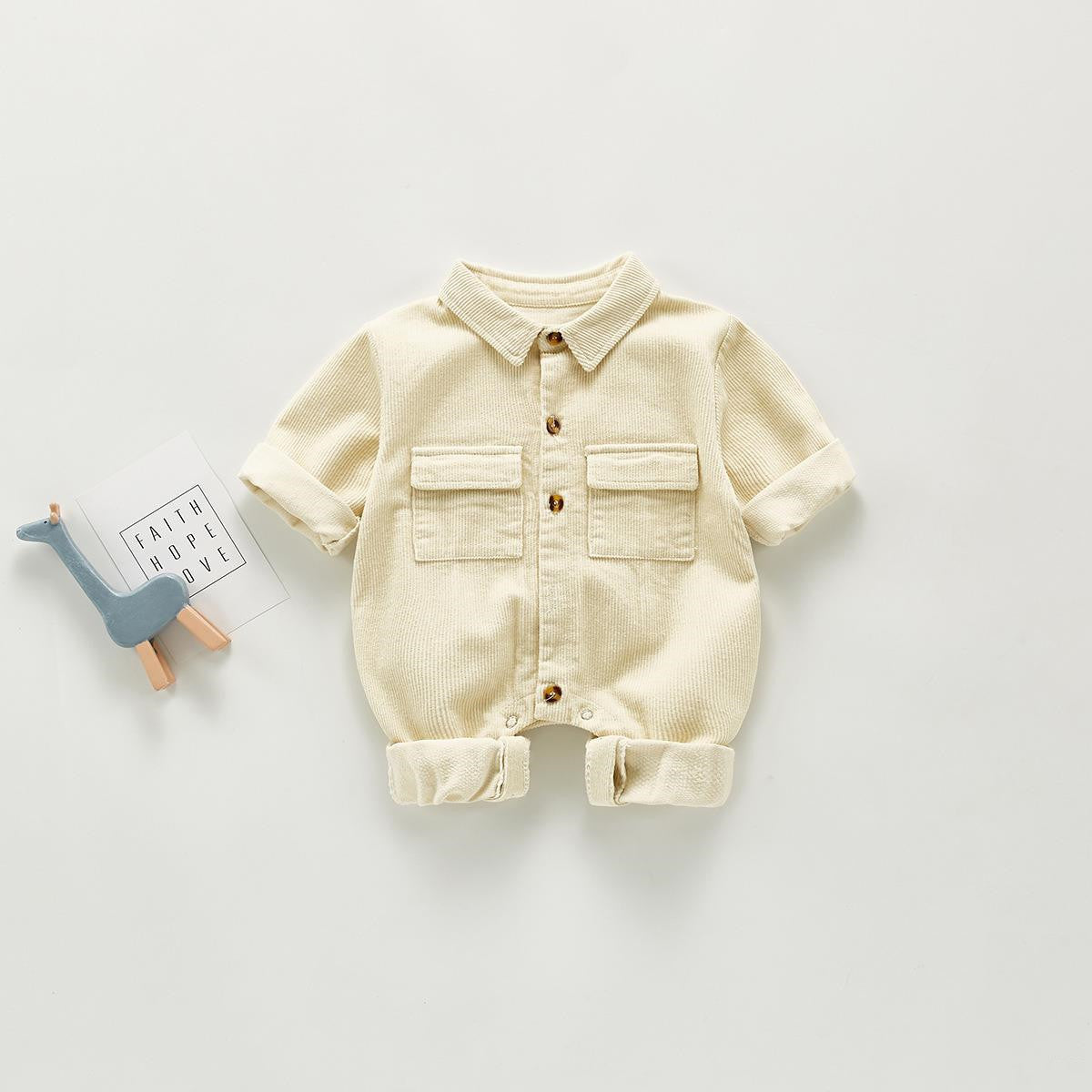 Korean Version Baby Workwear Romper Casual Jumpsuit Corduroy