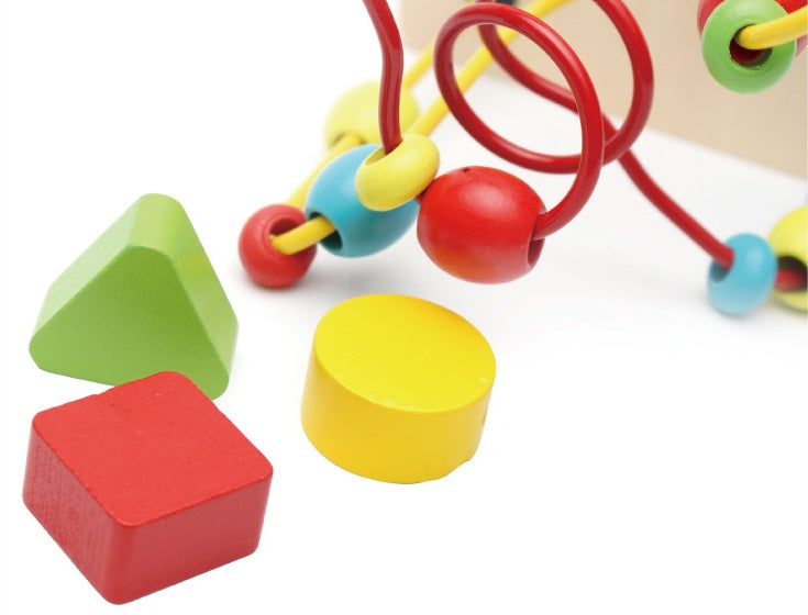 Children beaded around beads to develop educational toys