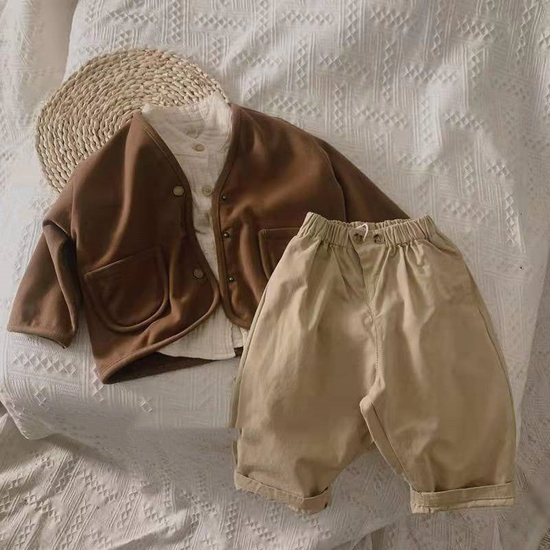 Cotton And Linen Shirt Korean Children's Fashion Top