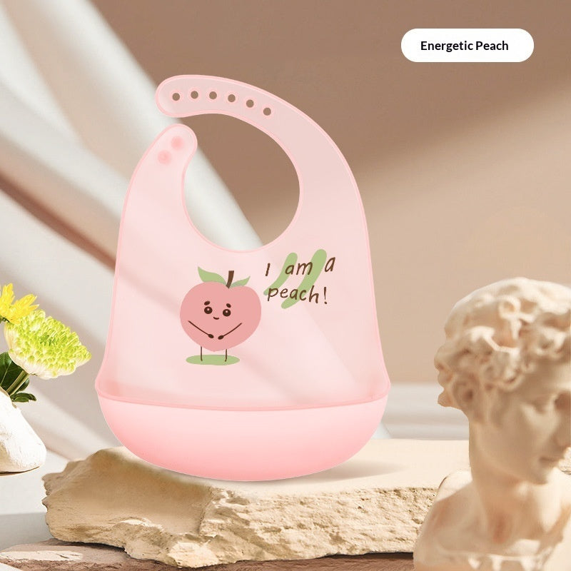Bavette bébé en silicone alimentaire, imperméable et antitache