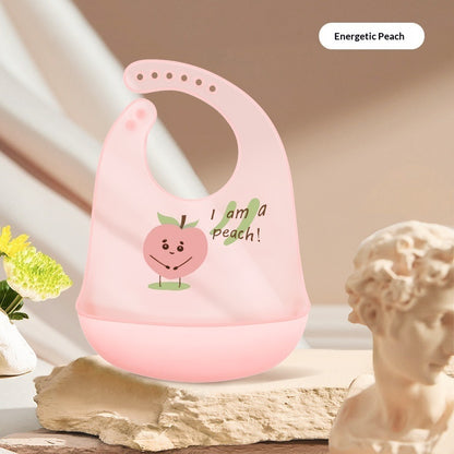 Bavette bébé en silicone alimentaire, imperméable et antitache