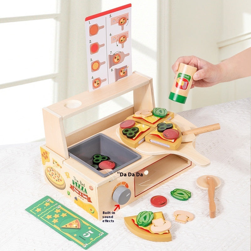 Children's Early Education Educational Wooden Pizza Oven Kitchen Simulation Toy