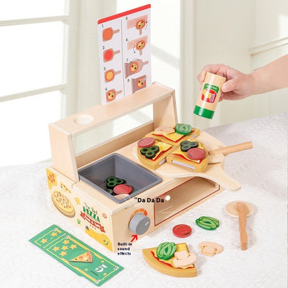 Children's Early Education Educational Wooden Pizza Oven Kitchen Simulation Toy