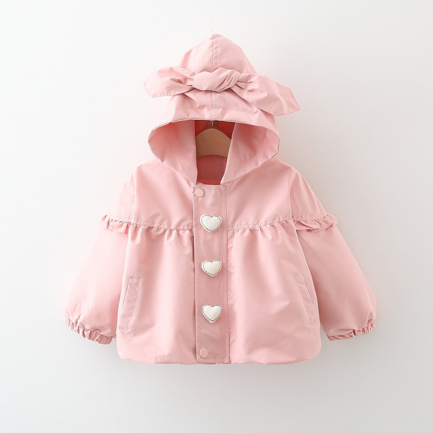 Gabardina con capucha Love de longitud media para niños