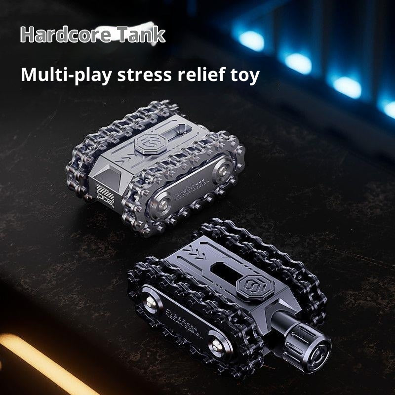 Mechanical Rotating Decompression Hand Pieces Metal Toy Tank