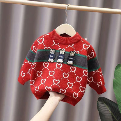 Pull en velours épais pour garçons et filles