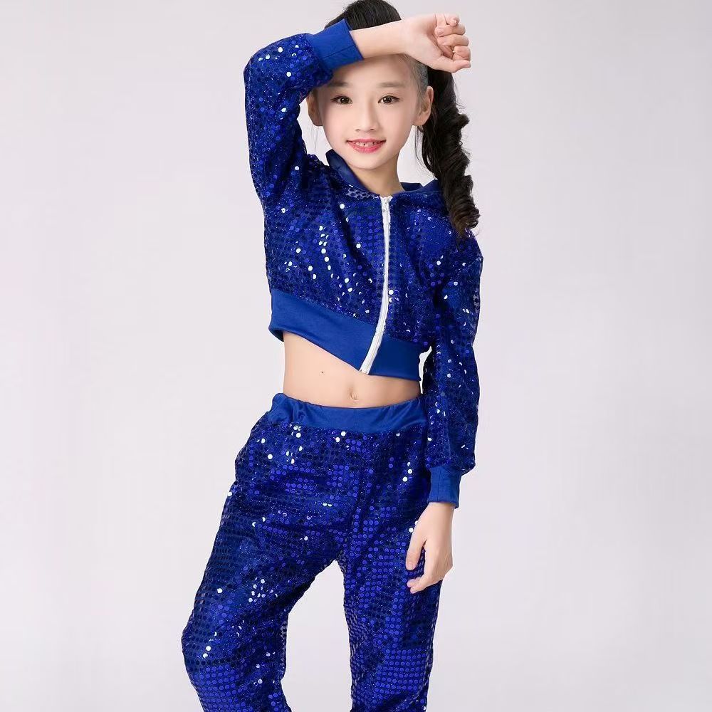 Vêtements de sport pour enfants à paillettes, hip-hop, danse de rue, performance, équipe de cheerleading