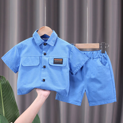 Boys' Short-sleeved Shorts Overall Suit