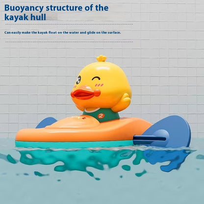 Baby Yellow Duck Playing In The Water Toy Kayaking