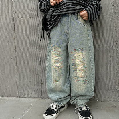 Pu Shuai Style Trousers Loose Personality Boys Trendy Jeans