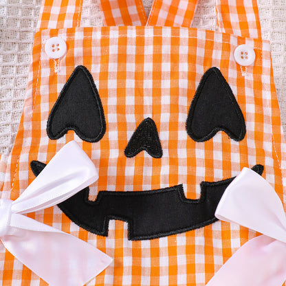 Bow Plaid Halloween Baby Girl's Clothing