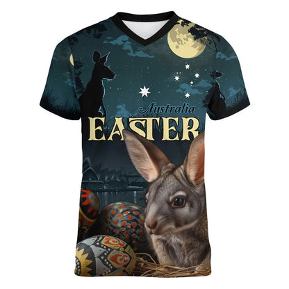 Australian Kangaroo Pattern Children's T-shirt Printed Animal Pattern Sports V-neck Short-sleeved Football Shirt Summer