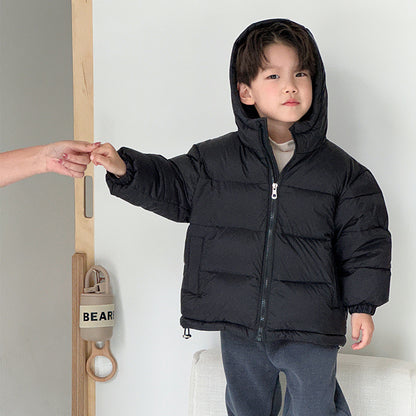 Winter Boys And Girls Thickened Hooded Down Jacket