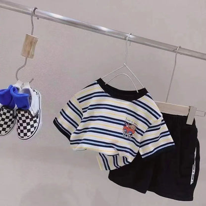 Children Loose Striped Short Sleeve T-shirt