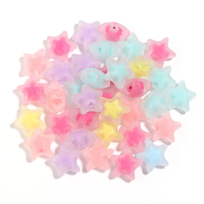 Acrylic Color Five-pointed Star Beaded Diy Ornament Accessories