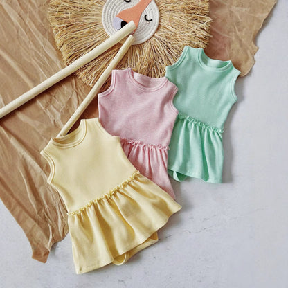 Baby Girl Sleeveless Vest Onesie Cute Sweet