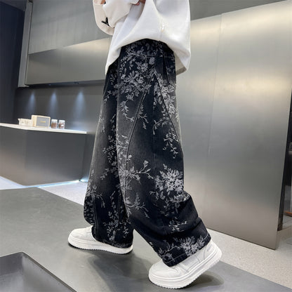 Pu Shuai Style Trousers Loose Personality Boys Trendy Jeans