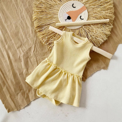 Baby Girl Sleeveless Vest Onesie Cute Sweet