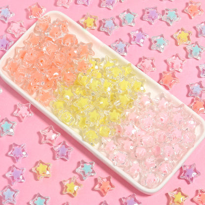 Acrylic Color Five-pointed Star Beaded Diy Ornament Accessories