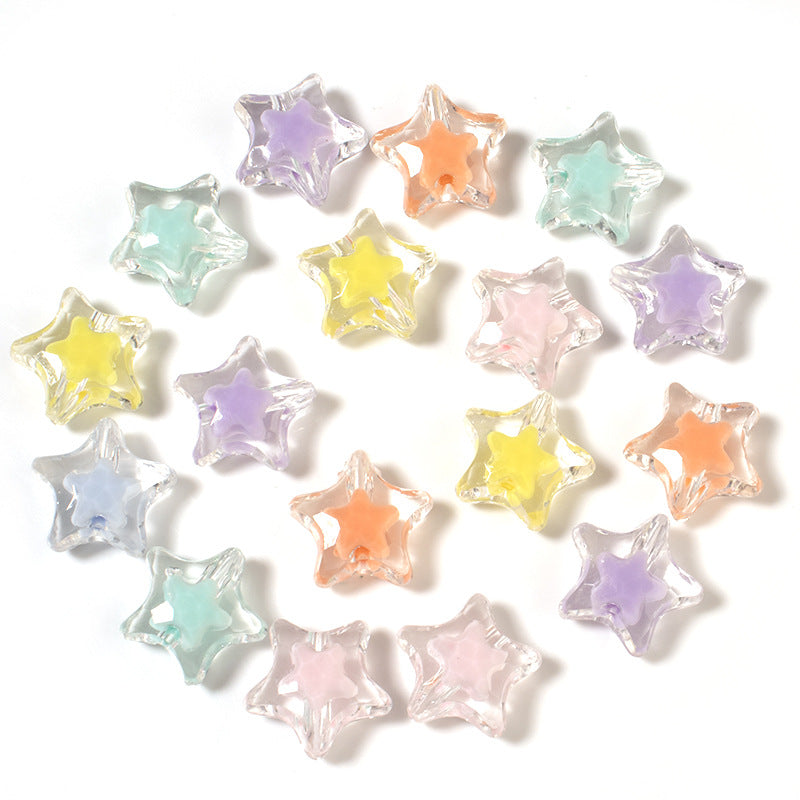 Acrylic Color Five-pointed Star Beaded Diy Ornament Accessories