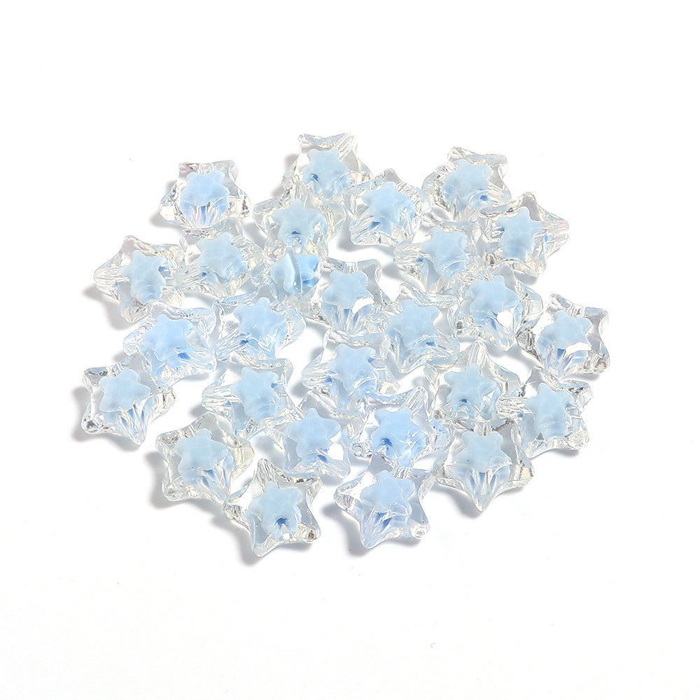 Acrylic Color Five-pointed Star Beaded Diy Ornament Accessories