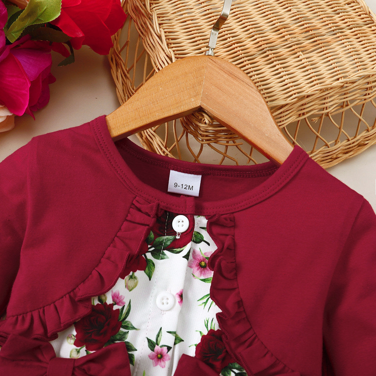 Girls Fashion Casual Floral Long Sleeve Dress