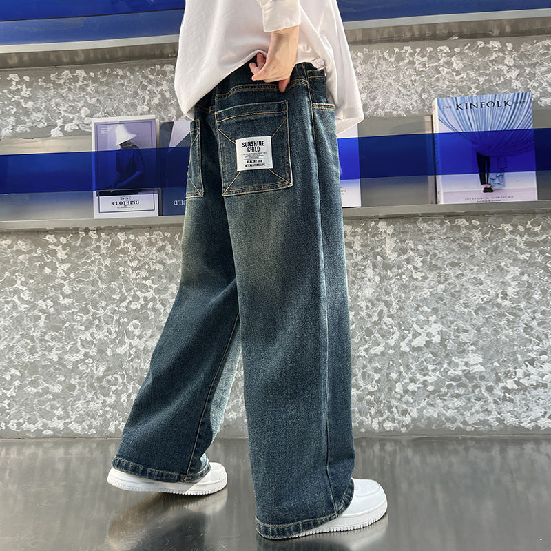 Pu Shuai Style Trousers Loose Personality Boys Trendy Jeans